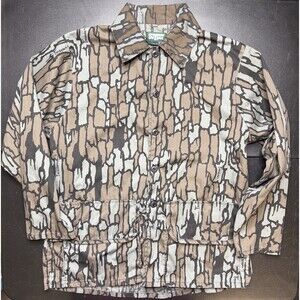Vintage Saftbak Shirt Men Large Green Gray Trebark Camo Long Sleeve 90s Hunting